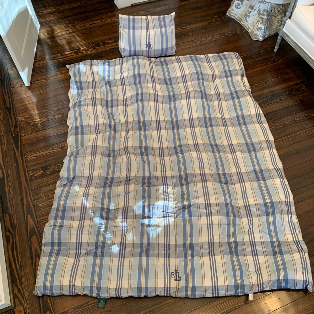 Ralph Lauren Blue Plaid Twin Bedding